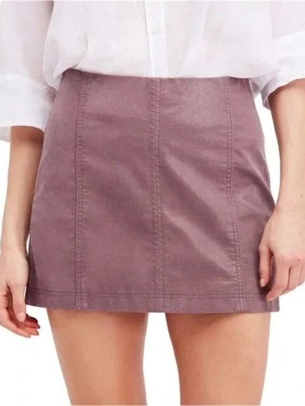 Free People Dusty Mauve A-Line Mini Skirt